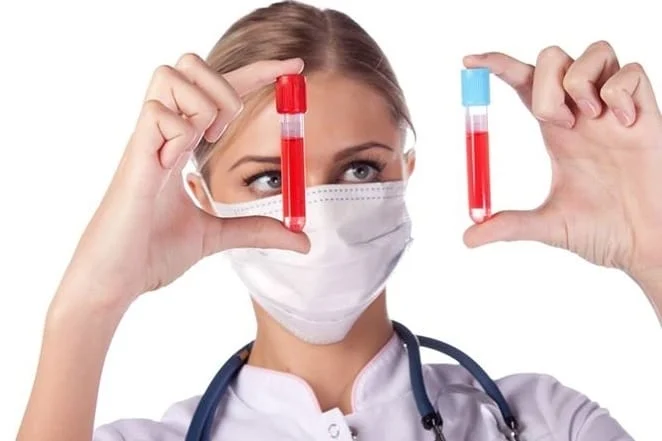 What is the sign of hgb in the blood test?
