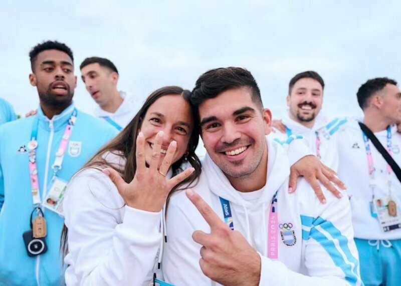 عکس| دو ورزشکار آرژانتینی المپیک پاریس را با چاشنی ازدواج آغاز کردند